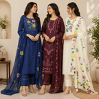 Women's Printed Kurta Set with Dupatta ( D4 )