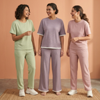 3 Combo T-Shirts With Bottom (T-4)