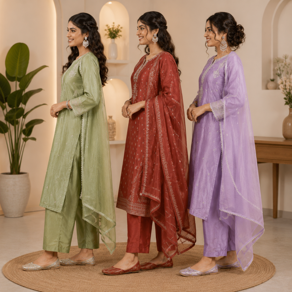 Women's 3 Kurti With Dupatta | Ethnic Wear (K-4)