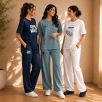 3 Women's Relaxed Fit T-Shirt with Trouser ( C-04 )