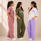 Women's Casual T-Shirt With Trouser Set ( S9 )