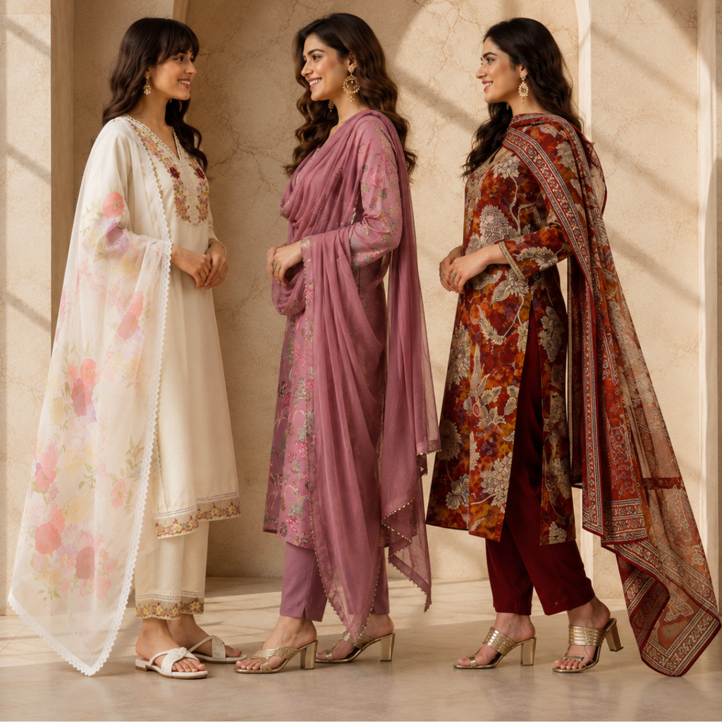 3 Women's Cotton Kurta Set with Dupatta | Daily Comfort  ( CK-04 )