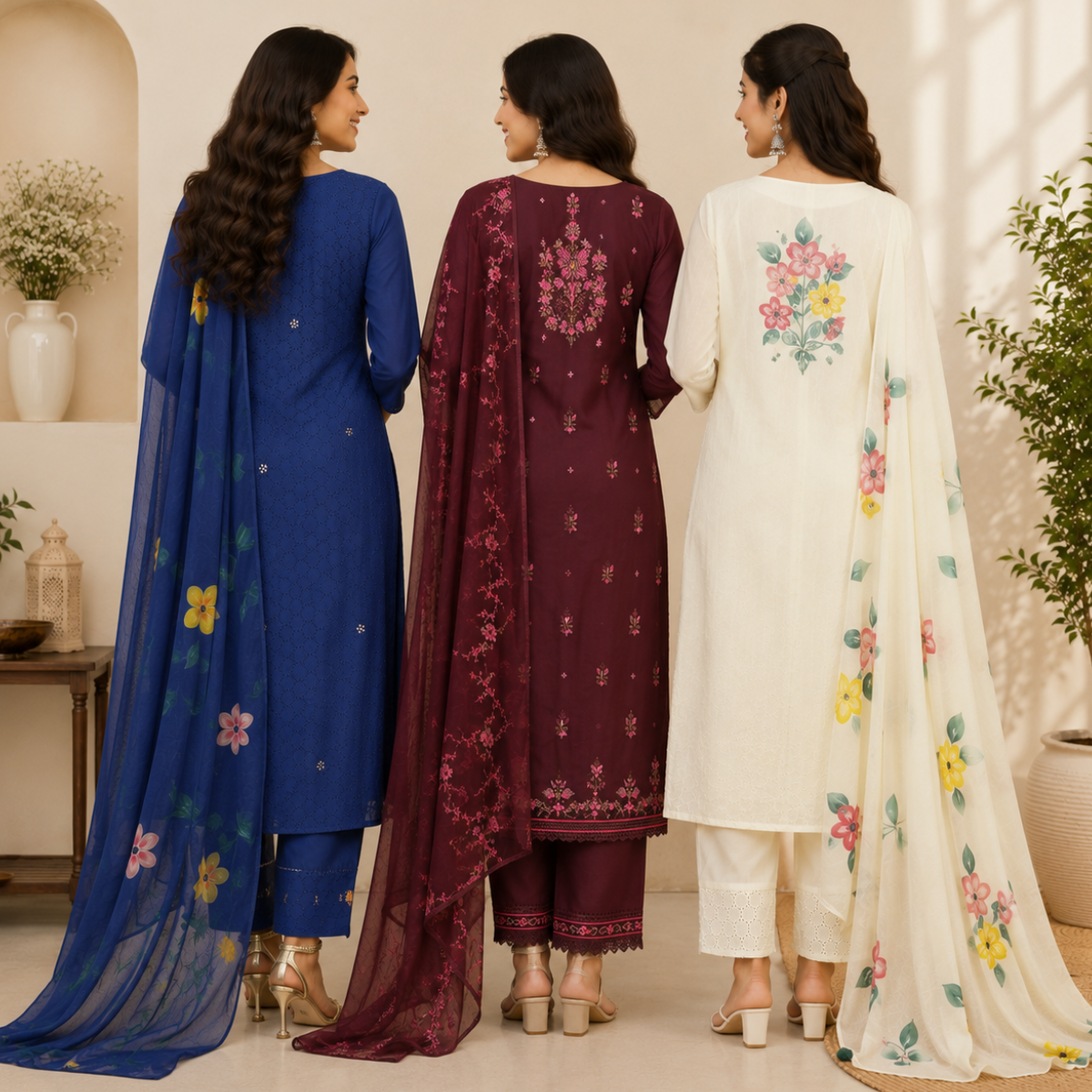 Women's Printed Kurta Set with Dupatta ( D4 )