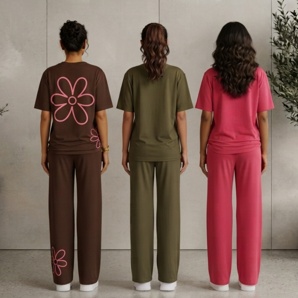 3 Pack T-Shirt With Trousers for Women ( S-4 )