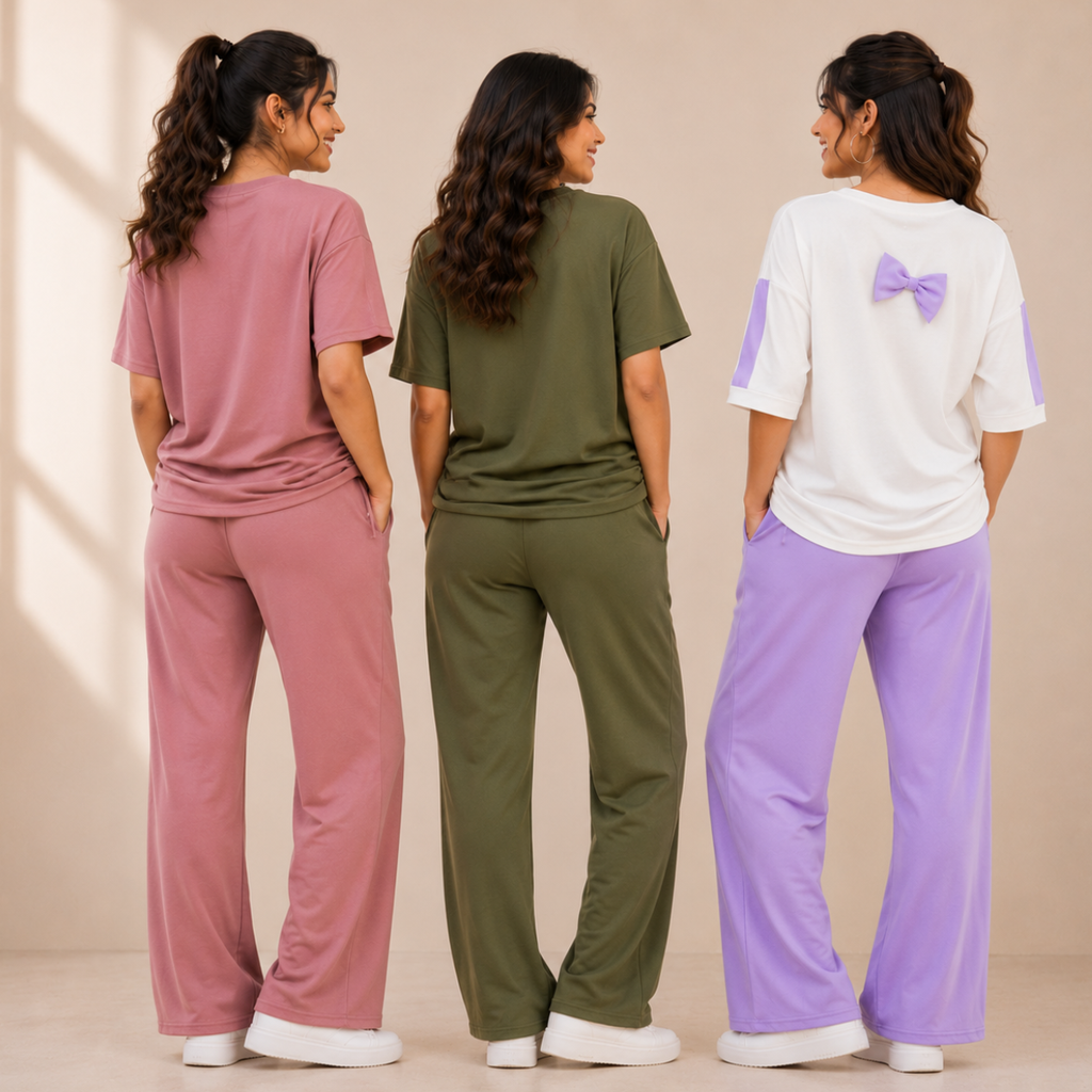 Women's Casual T-Shirt With Trouser Set ( S9 )