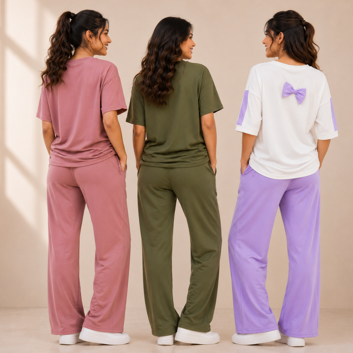 Women's Casual T-Shirt With Trouser Set ( S9 )