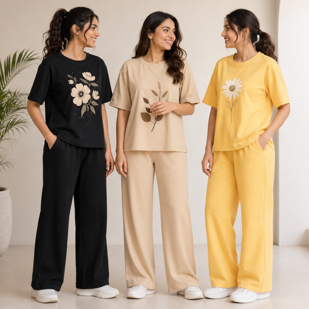 Pack of 3 T-Shirt With Trouser | Cotton ( C5 )
