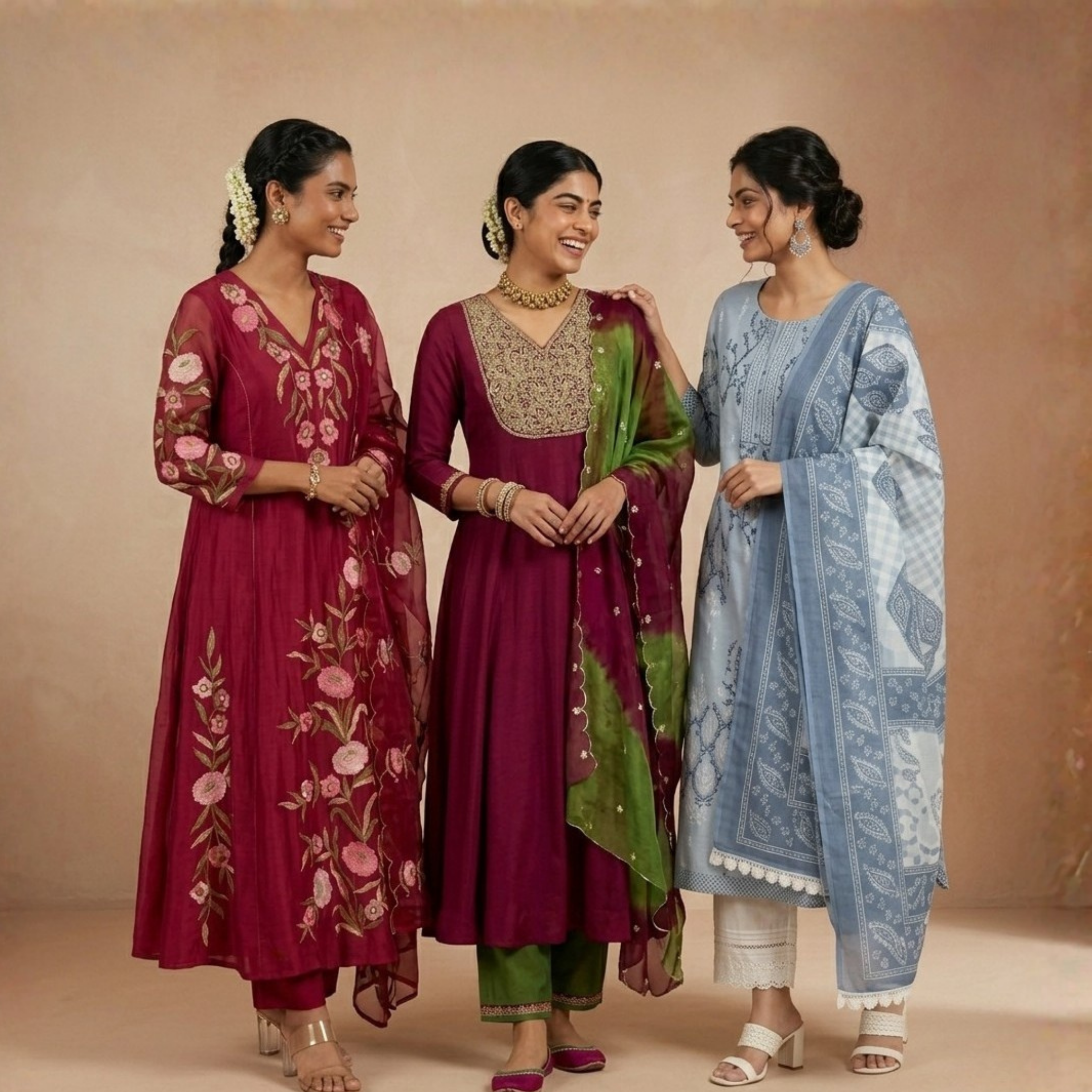 3 Kurta Sets with Dupatta (KS-2)