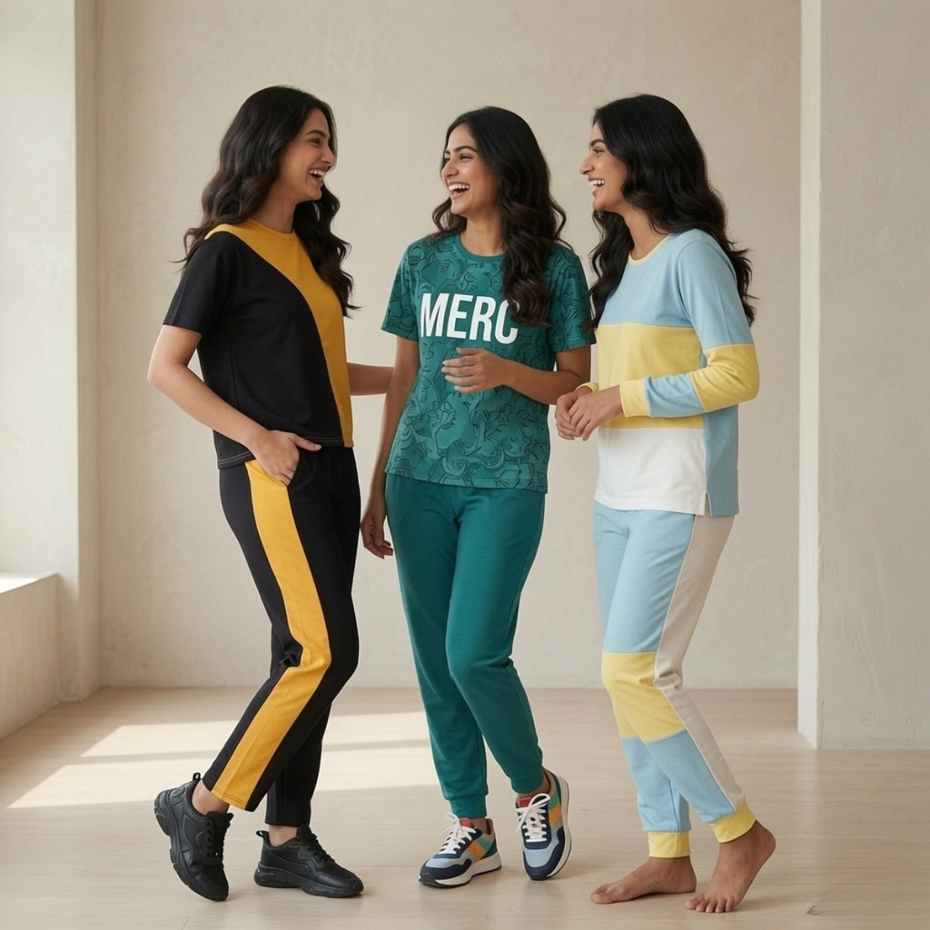 Women's Casual T-Shirt With Trouser Set ( S5 )