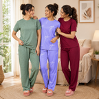 Women's Coords T-Shirts With Trousers Set of 3 (T-3)