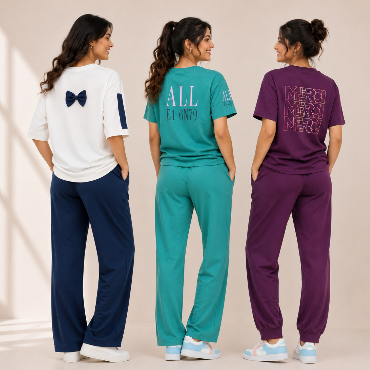 Women's Casual T-Shirt With Trouser Set ( S10 )