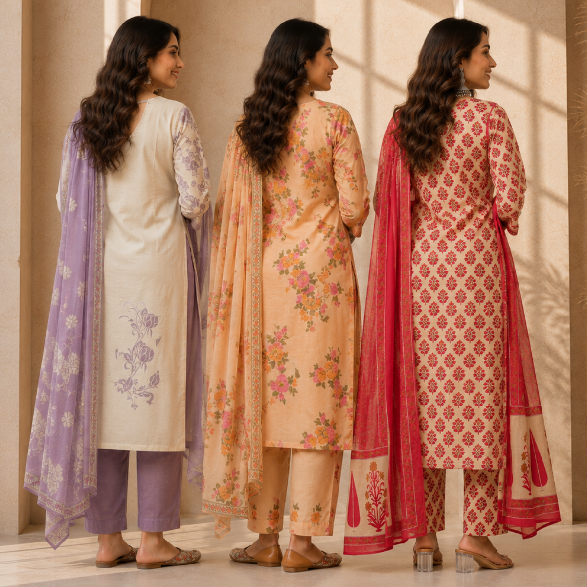 3 Women's Cotton Kurta Set with Dupatta | Daily Comfort  ( CK-05 )