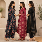Women's Printed Kurta Set with Dupatta ( D6 )