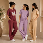 3 Combo T-Shirts With Bottom (T-6)