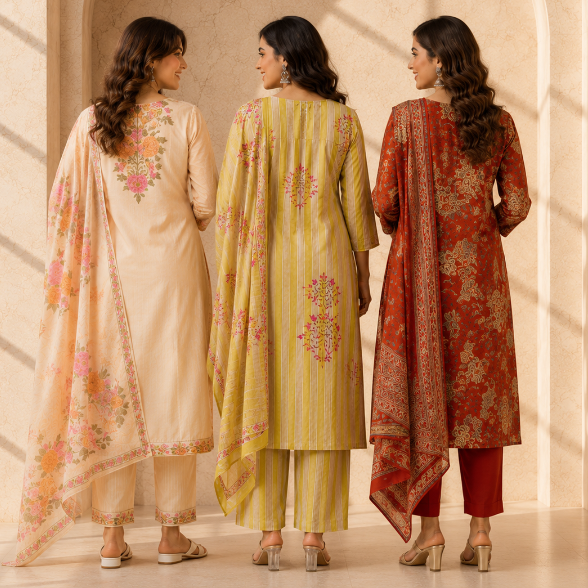 3 Women's Cotton Kurta Set with Dupatta | Daily Comfort  ( CK-06 )