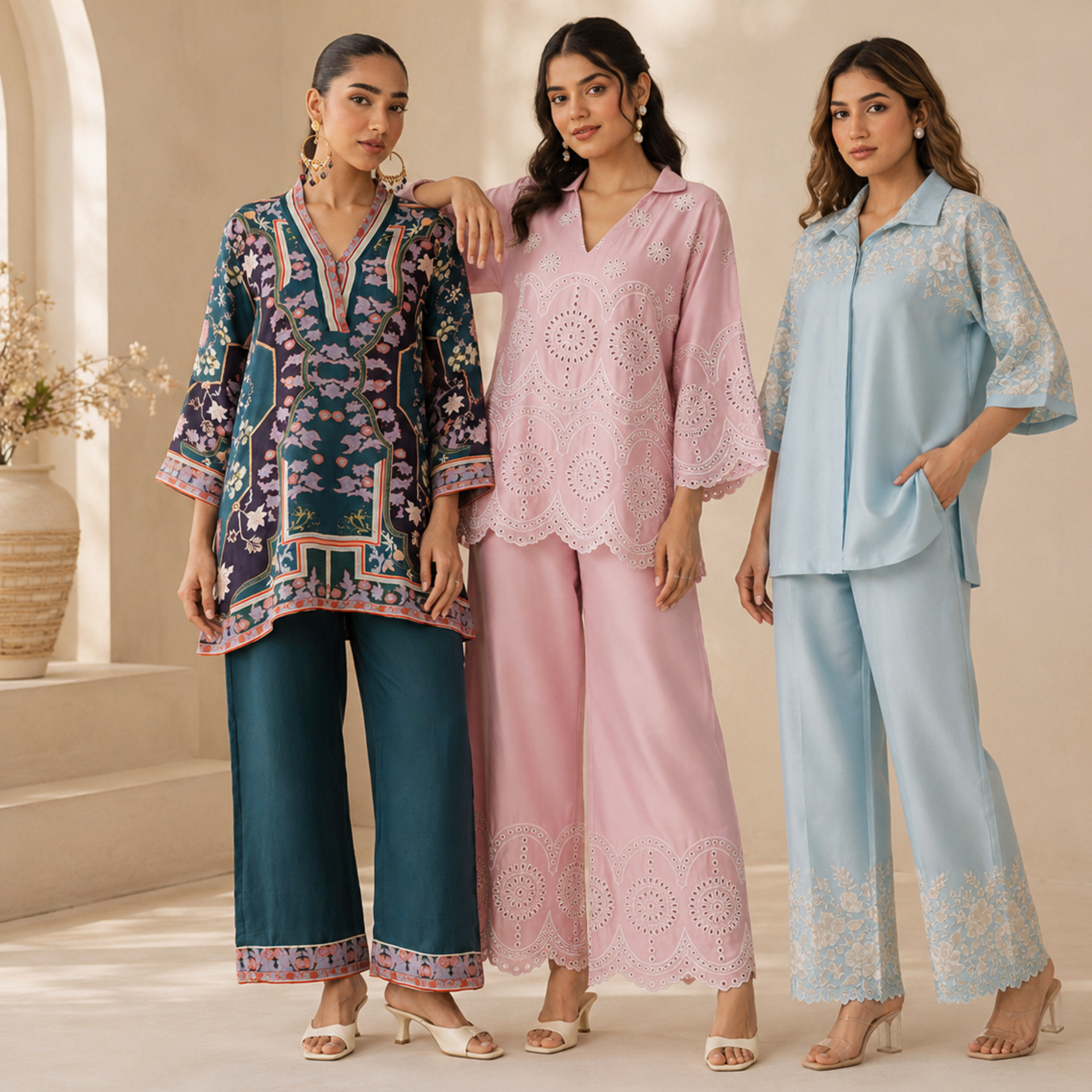 3 Combo Women's Cotton Coord Set (C-10)