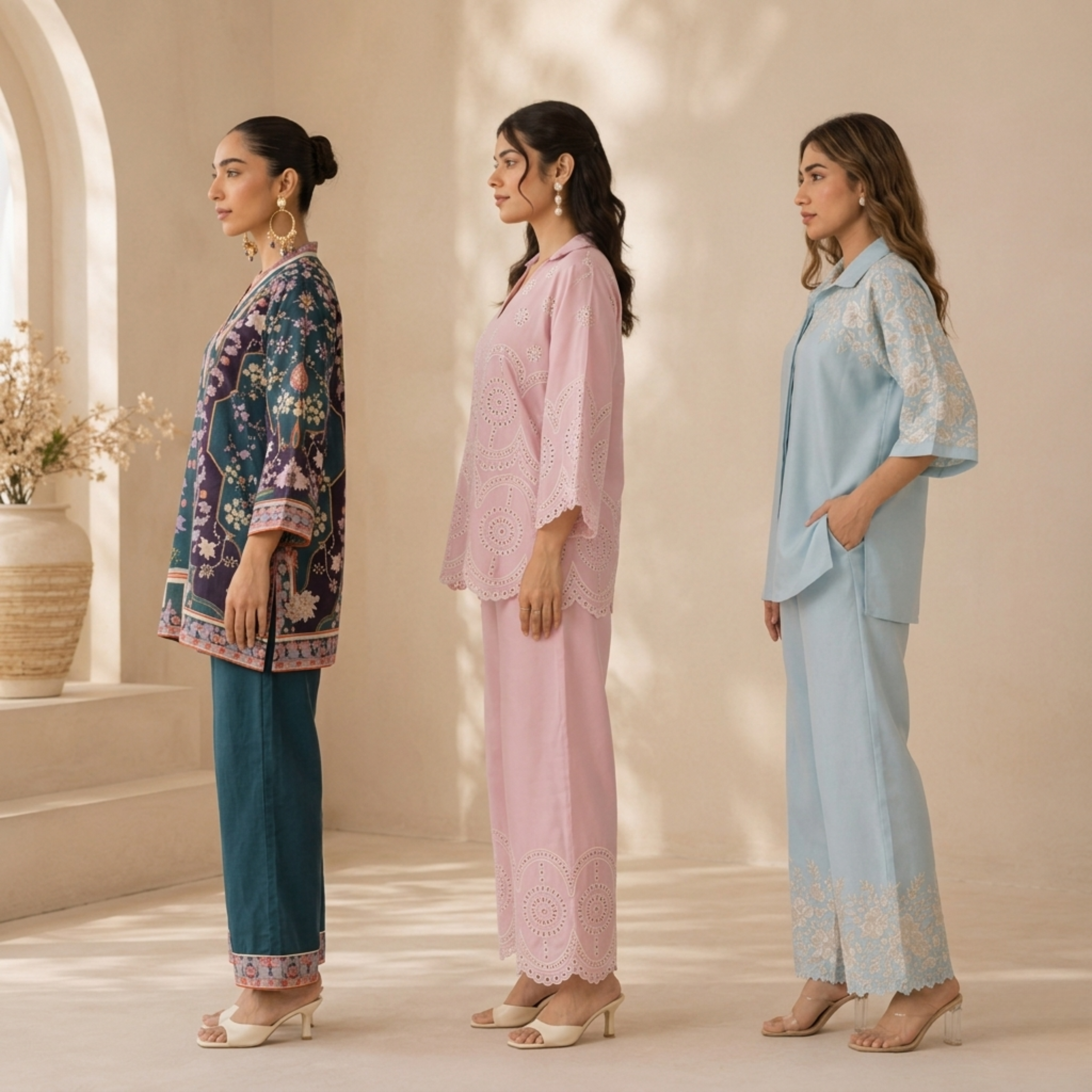 3 Combo Women's Cotton Coord Set (C-10)