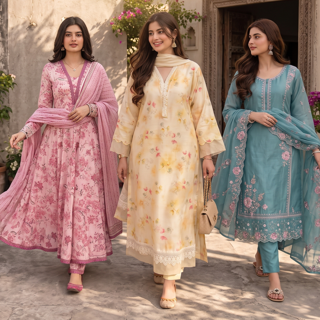 3 Pack Kurti Set With Dupatta | Trendy Look  ( K2 )