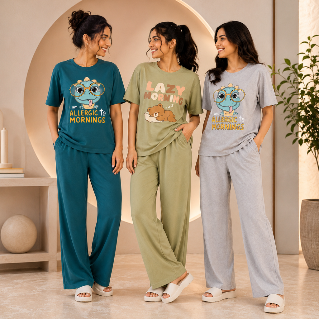 3 Combo T-Shirts With Bottom (T-7)