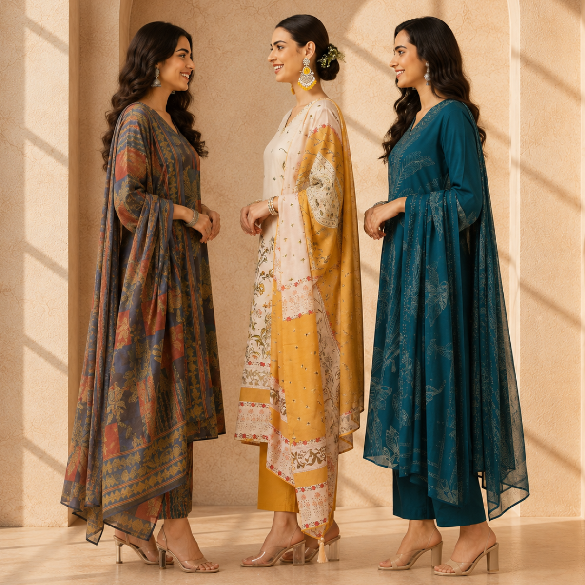 3 Women's Cotton Kurta Set with Dupatta | Daily Comfort  ( CK-07 )