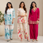 3 Combo Women's Cotton Coord Set (C-1)