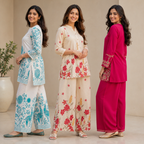 3 Combo Women's Cotton Coord Set (C-1)