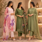 3 Combo Kurta Sets With Dupatta + Bottom (A9)