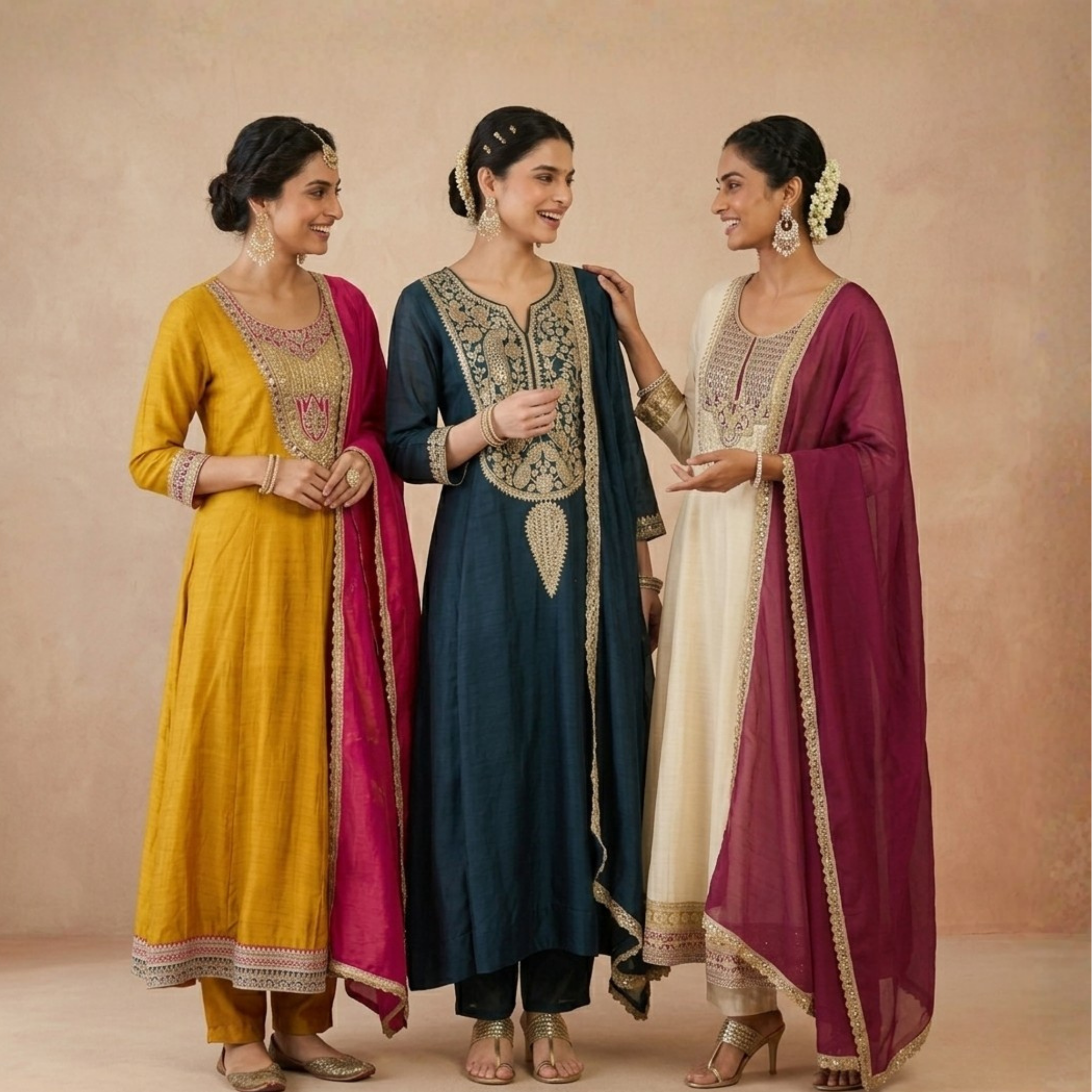3 Kurta Sets with Dupatta (KS-3)