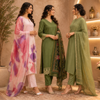 3 Combo Kurta Sets With Dupatta + Bottom (A9)