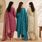 Women's Printed Kurta Set with Dupatta ( D9 )