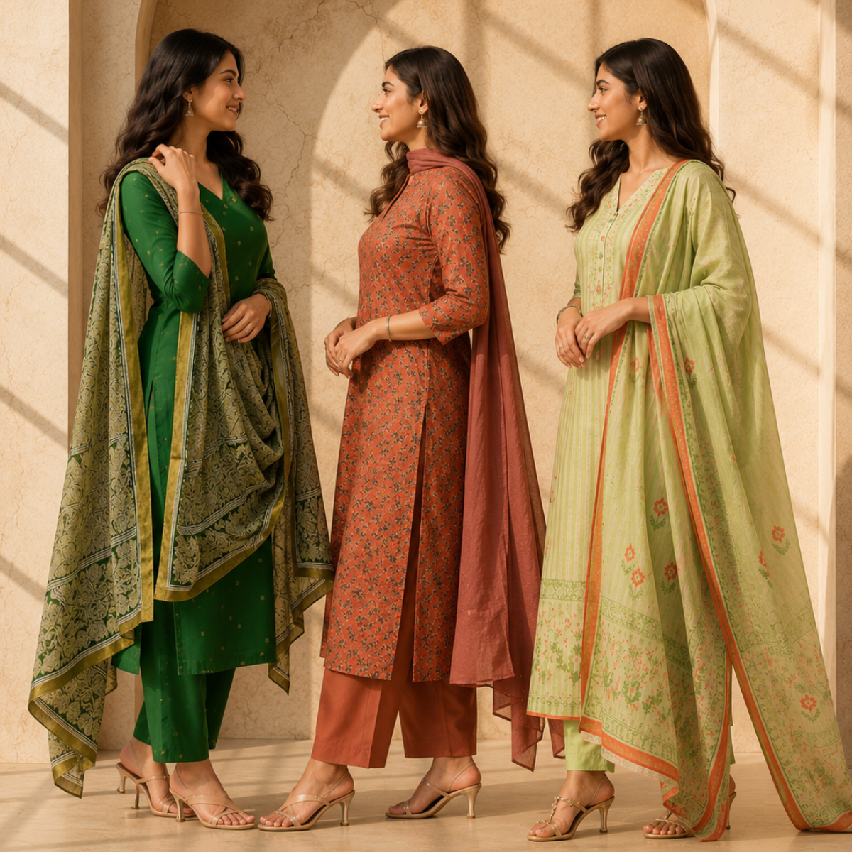 3 Women's Cotton Kurta Set with Dupatta | Daily Comfort  ( CK-10 )