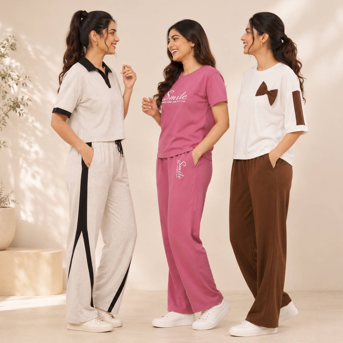 Women's Casual T-Shirt With Trouser Set ( S6 )