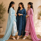 3 Combo Kurta Sets With Dupatta + Bottom (A1)