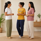 3 Sets Women's T-Shirts With Trousers (K-1)