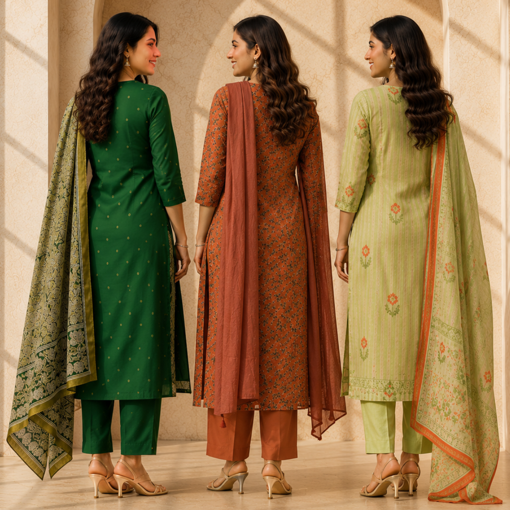 3 Women's Cotton Kurta Set with Dupatta | Daily Comfort  ( CK-10 )