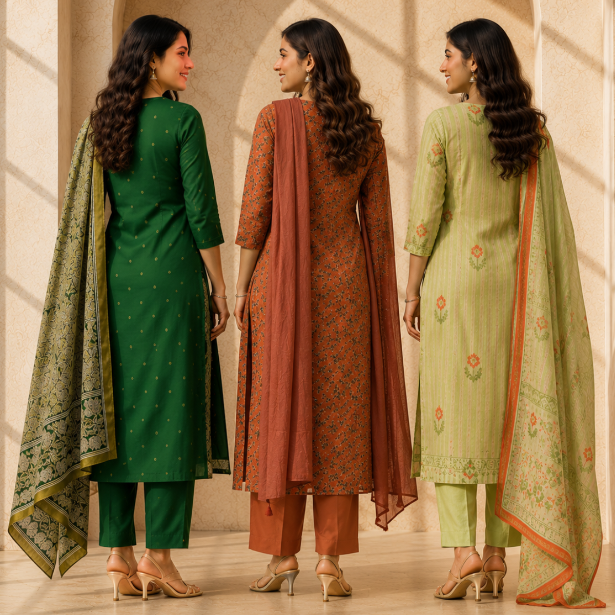 3 Women's Cotton Kurta Set with Dupatta | Daily Comfort  ( CK-10 )
