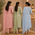 3 Combo Kurta Sets With Dupatta + Bottom (A10)