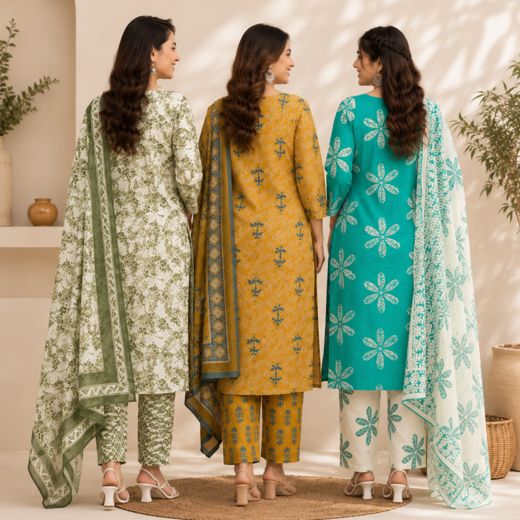 Women's Printed Kurta Set with Dupatta ( D10 )
