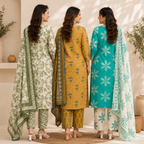 Women's Printed Kurta Set with Dupatta ( D10 )