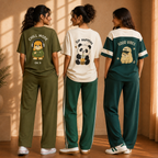 3 Women's Relaxed Fit T-Shirt with Trouser ( C-10 )