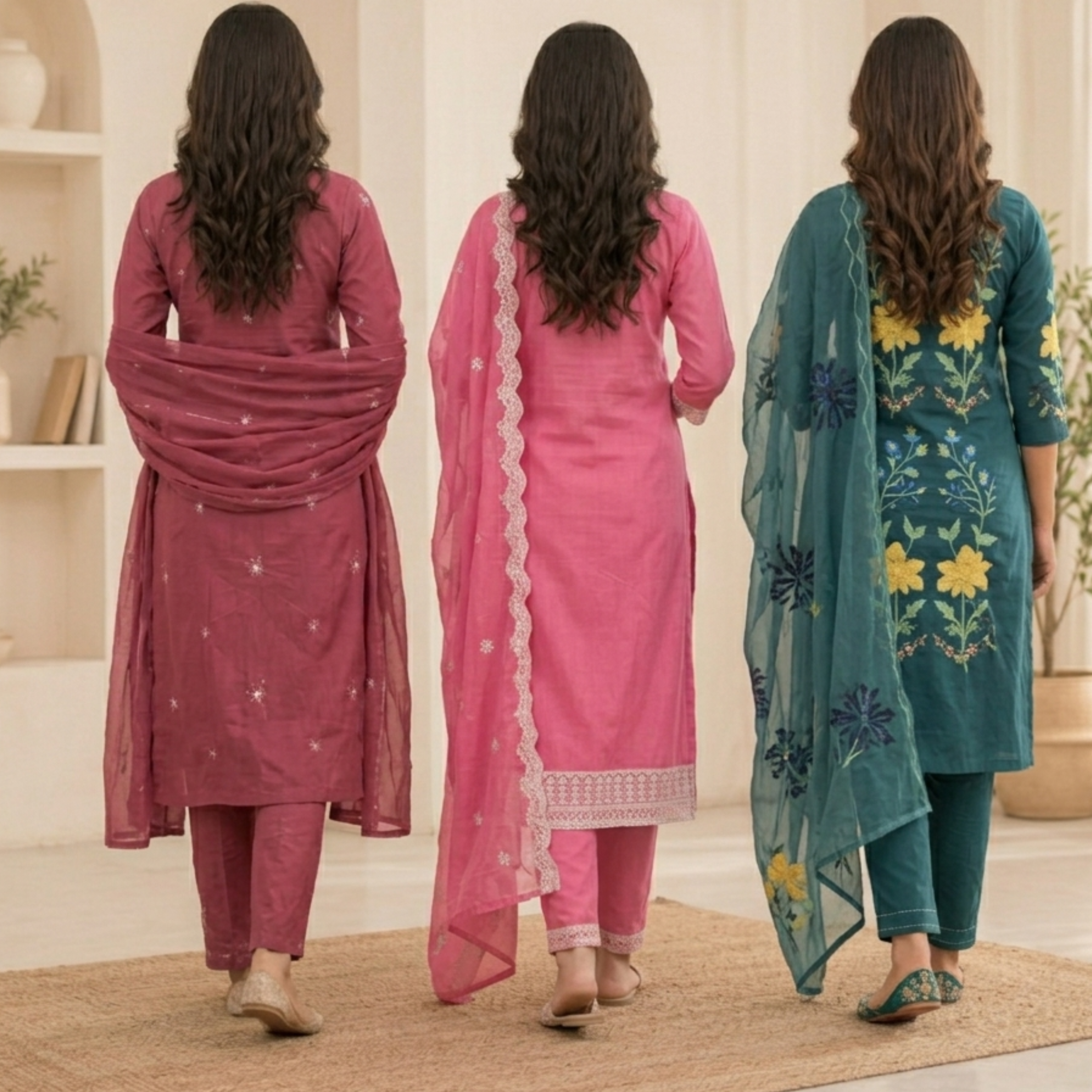 Women's Cotton Printed Kurta With Dupatta Sets (N-9)