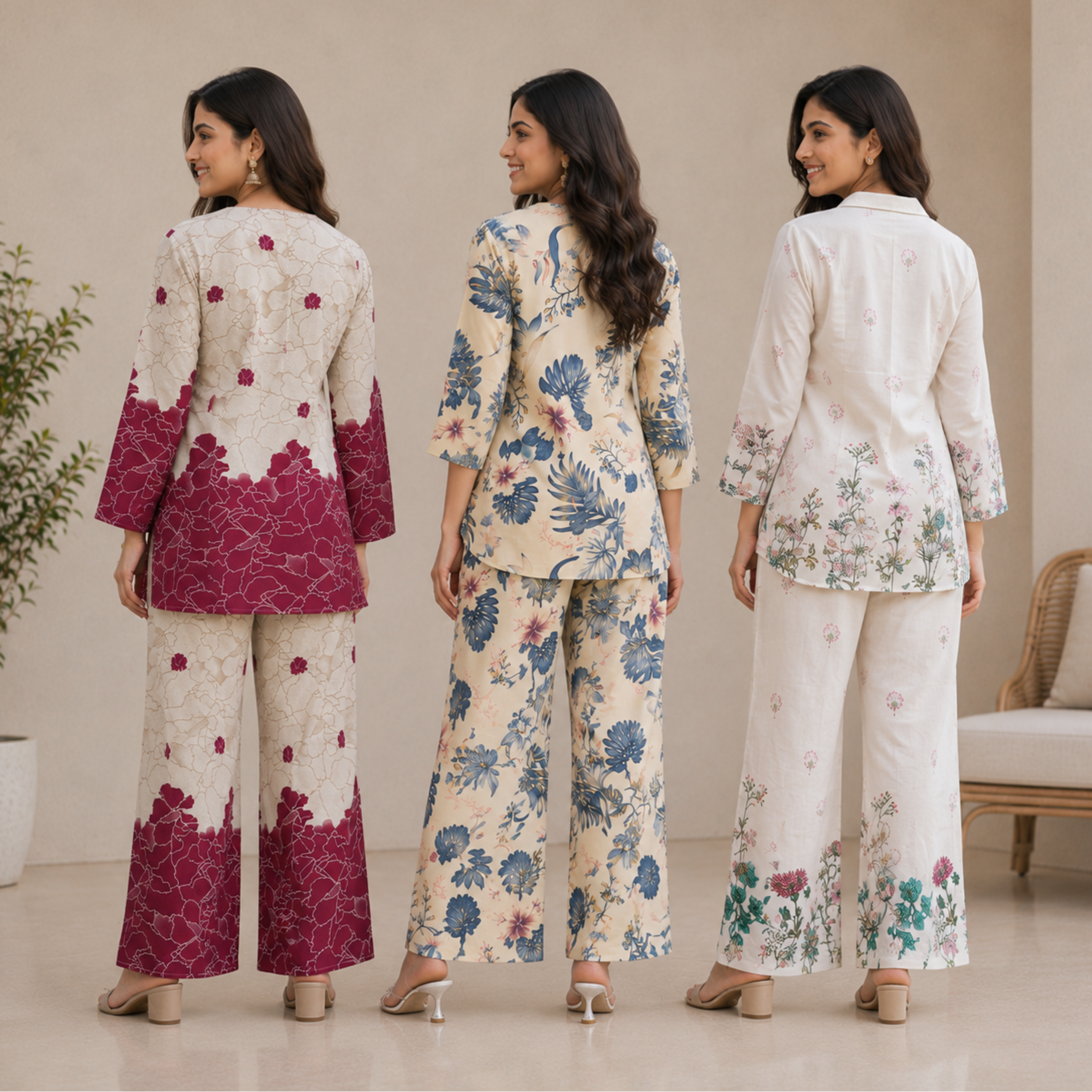 3 Combo Women's Cotton Coord Set (C-4)