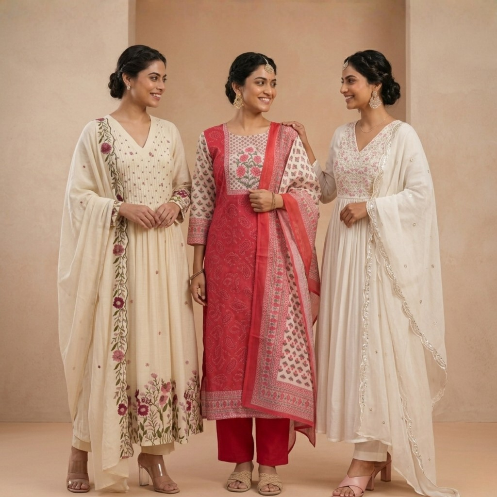 3 Kurta Sets with Dupatta (KS-4)