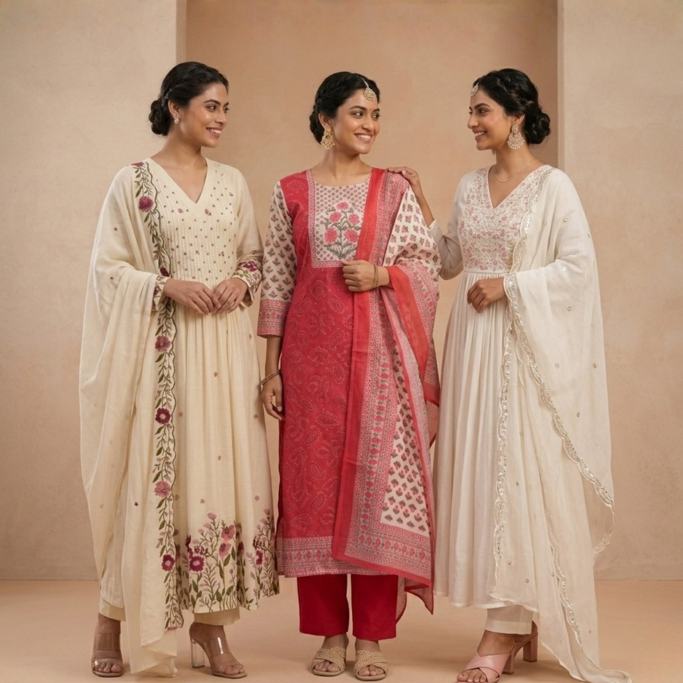 3 Kurta Sets with Dupatta (KS-4)