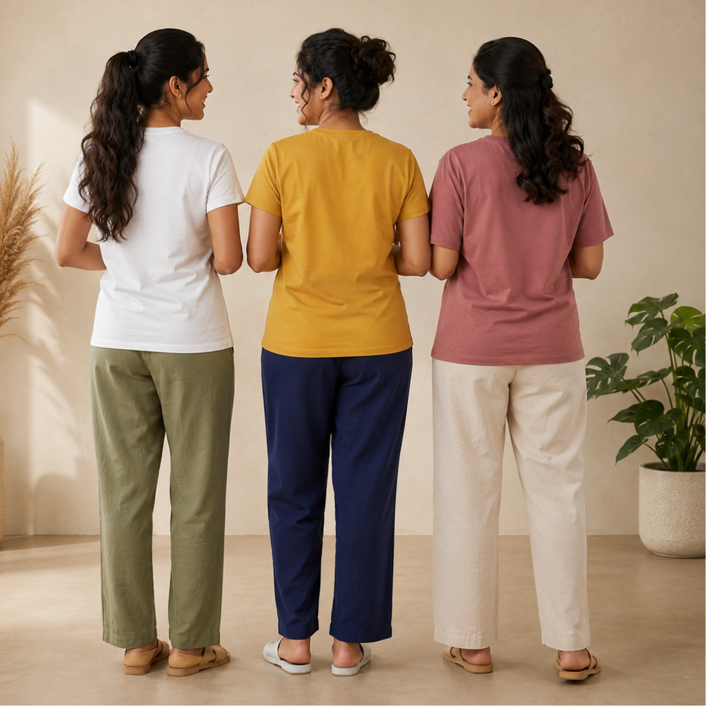 3 Sets Women's T-Shirts With Trousers (K-1)