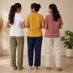 3 Sets Women's T-Shirts With Trousers (K-1)