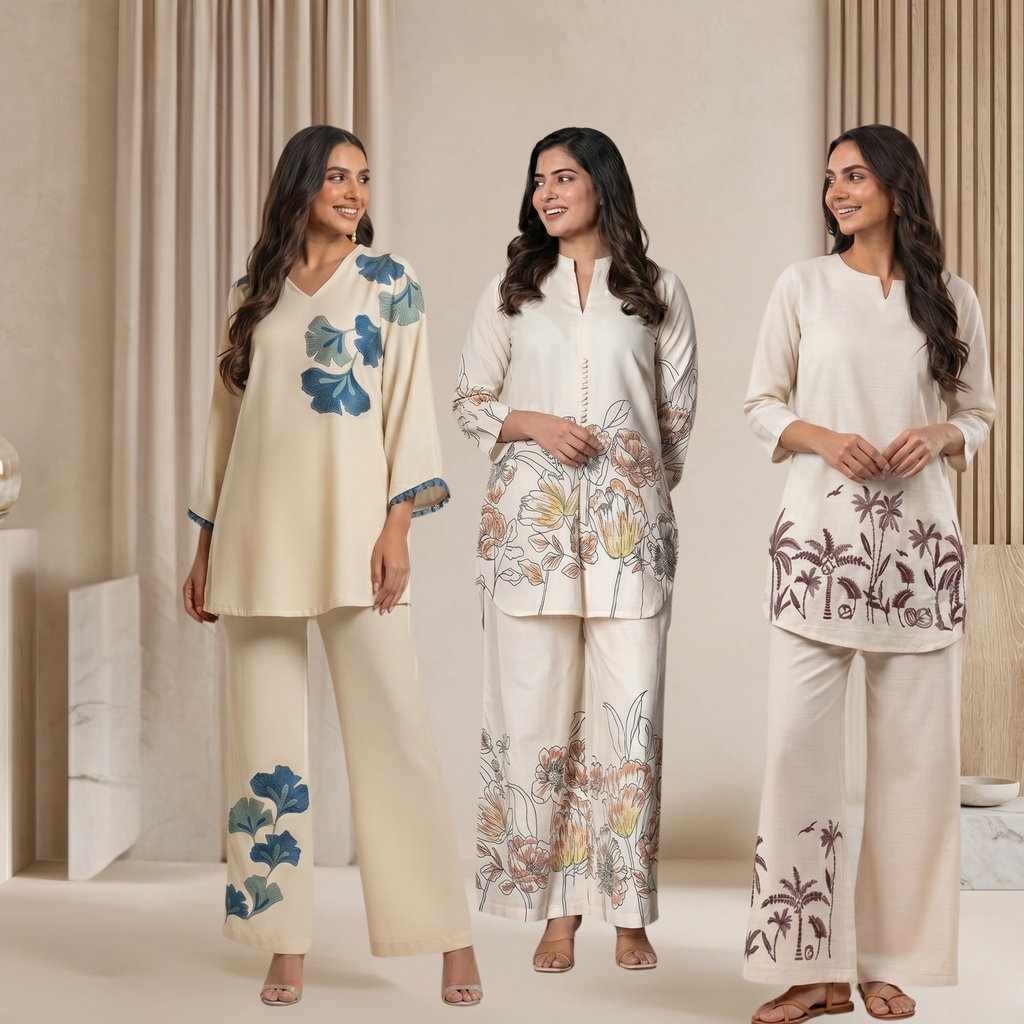 3 Combo Women's Cotton Coord Set (C-5)
