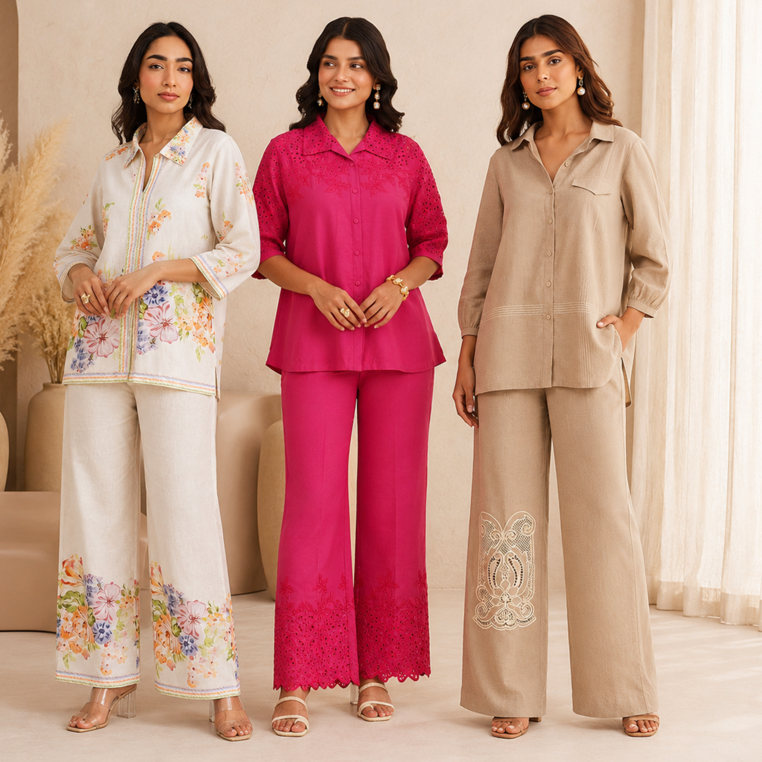 3 Combo Women's Cotton Coord Set (C-9)