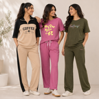 Women's Casual T-Shirt With Trouser Set ( S7 )
