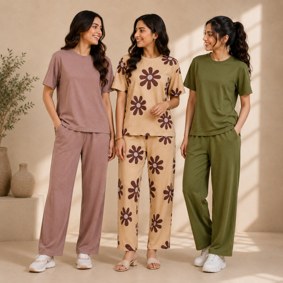 Pack of 3 T-Shirt With Trouser | Cotton ( C2 )